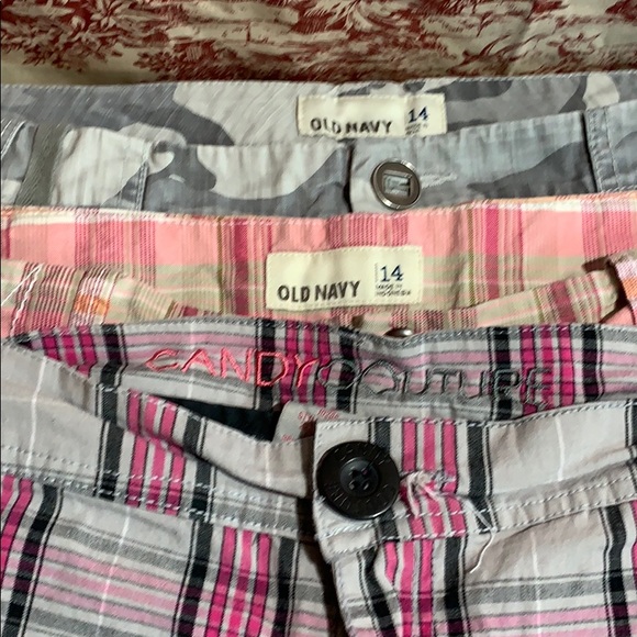 Old Navy Pants - 3 pairs of shorts. 2old navy 14. 1 candy couture 9